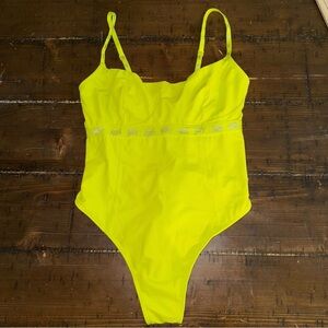 Yitty - Neon Highlighter Yellow Bodysuit - Women's Medium